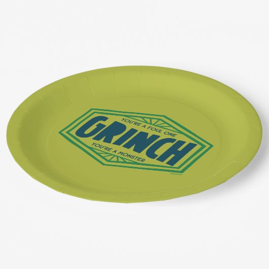 Du bist ein Foul One Grinch Pappteller (Schrägansicht)