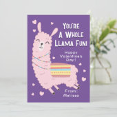 Du bist ein ganzer Lama-Spaß-Klassenzimmer Valenti Einladung (Stehend Vorderseite)