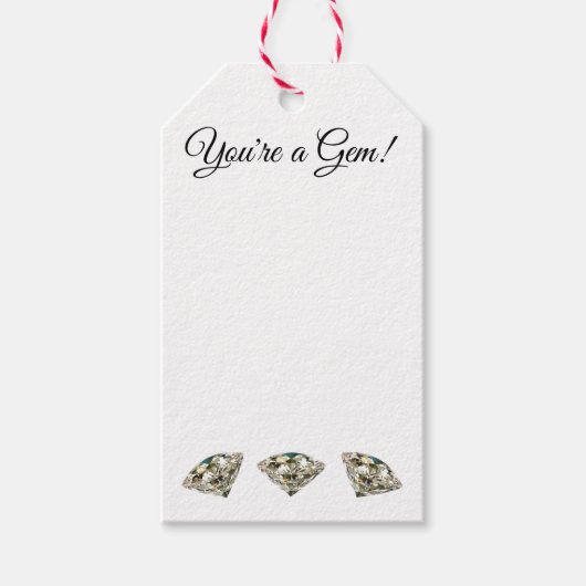 "Du bist ein Gem!" Geschenkanhänger (Vorderseite)