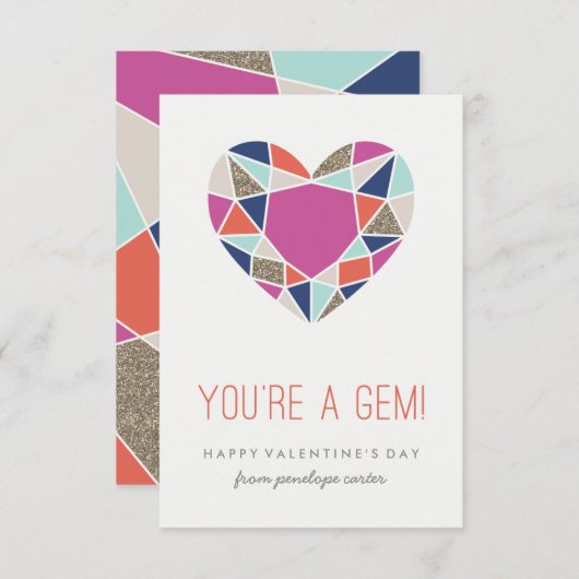 Du bist ein Gem-Klassenzimmer Valentine - Cobalt Einladung (Vorne/Hinten)