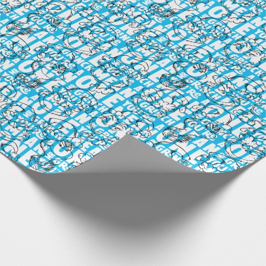 Du bist ein Gemeines Mr. Grinch Blue Pattern Geschenkpapier (Ecke)