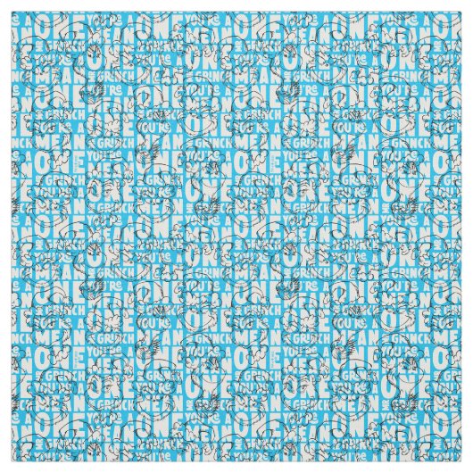 Du bist ein Gemeines Mr. Grinch Blue Pattern Stoff (Muster)