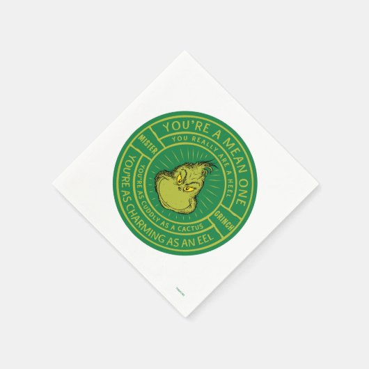 Du bist ein Gemeines One Mister Grinch Abzeichen Serviette (Ecke)