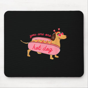 Du bist ein heißer Dackel Valentins Herz Gle Mousepad