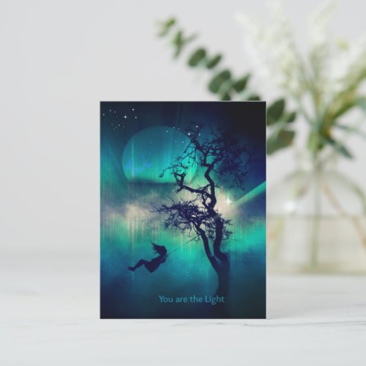 Du bist ein helles Türkis Postkarte (Stehend Vorderseite)