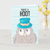 Du bist ein Hoot Owl Personalisiert Valentinstag Karte (Gelbe Blume)