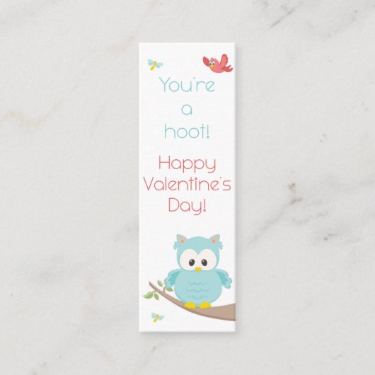 Du bist ein Hoot! Owl Valentine Lesezeichen Mini Visitenkarte (Vorderseite)