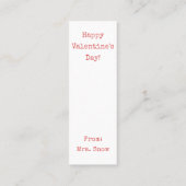 Du bist ein Hoot! Owl Valentine Lesezeichen Mini Visitenkarte (Rückseite)