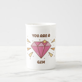 Du bist ein Juwel Cute Motivational Pink Gem Kaffe Porzellantasse