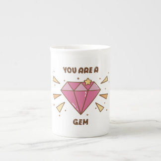 Du bist ein Juwel Cute Motivational Pink Gem Kaffe Porzellantasse