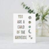 Du bist ein Kind des Universums Postkarte (Stehend Vorderseite)