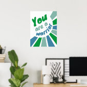 Du bist ein Krieger-positives Affirmations Poster (Heimbüro)