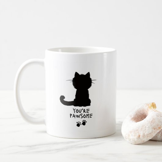 Du bist ein pawsome lustiges Spiel auf Words Coffe Kaffeetasse (Mit Donut)