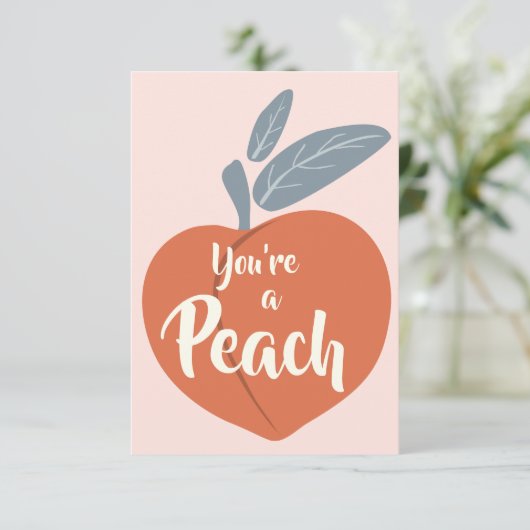 Du bist ein Peach Dankeskarte (Stehend Vorderseite)