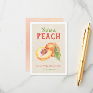 Du bist ein Peach Kids School Valentine's Day Card Begleitkarte