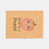 Du bist ein Peach Sweet Kawaii Niedlich Funny Fein Fleecedecke (Vorderseite (Horizontal))