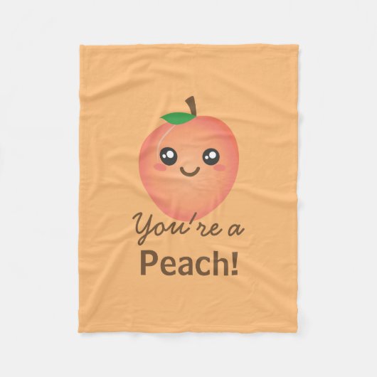 Du bist ein Peach Sweet Kawaii Niedlich Funny Fein Fleecedecke (Vorderseite)