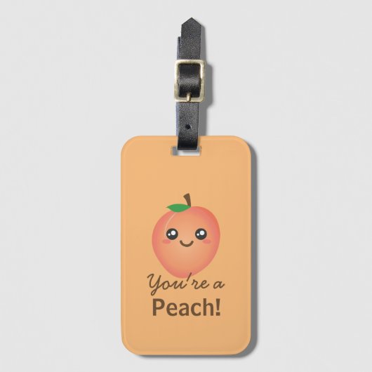 Du bist ein Peach Sweet Kawaii Niedlich Funny Fein Gepäckanhänger (Vorderseite Vertikal)