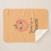 Du bist ein Peach Sweet Kawaii Niedlich Funny Fein Sherpadecke (Vorderseite (Horizontal))