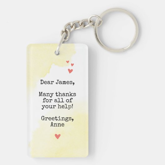 Du bist ein Pfirsich Dank niedlich Dankeschön Schl Schlüsselanhänger (Rückseite)