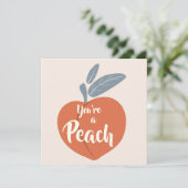 Du bist ein Pfirsich Dankeskarte (Stehend Vorderseite)