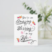 Du bist ein Phantastischer Segen in meiner Lebensp Postkarte (Stehend Vorderseite)