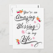 Du bist ein Phantastischer Segen in meiner Lebensp Postkarte (Vorne/Hinten)