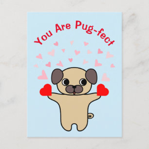 Du bist ein pug-fekter süßer Pug Feiertagspostkarte