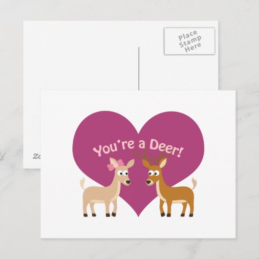 Du bist ein Reh! Postkarte (Vorne/Hinten)