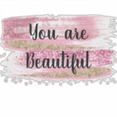 Du bist ein schöner rosa Glitzer Aufkleber (Vorderseite)