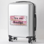 Du bist ein schöner rosa Glitzer Aufkleber (Koffer)