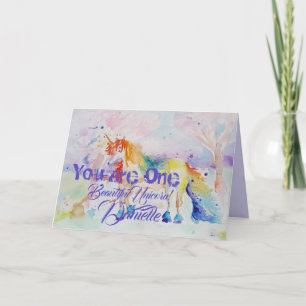 Du bist ein schönes Einhorn! Geburtstagskartoffeln Karte