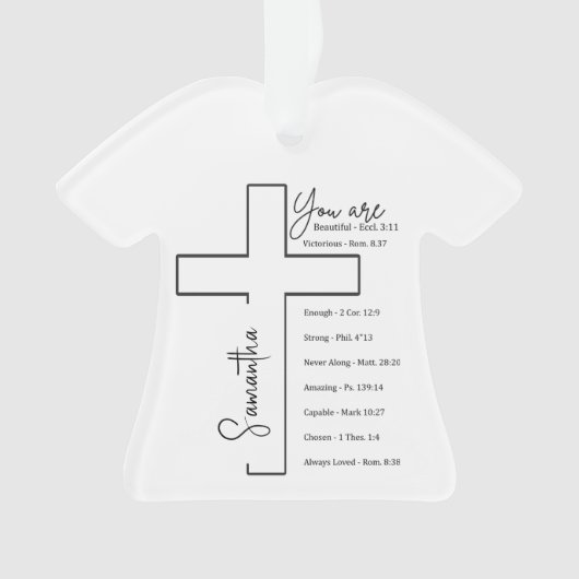 Du bist ein schönes Kreuz personalisiert Ornament (Vorderseite)