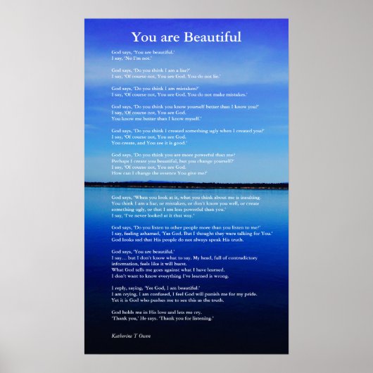 Du bist ein schönes, spirituelles Gedicht über Got Poster (Vorne)