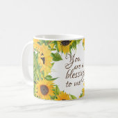 Du bist ein Segen für mich Sonnenblume Kaffeetasse (Vorderseite Links)