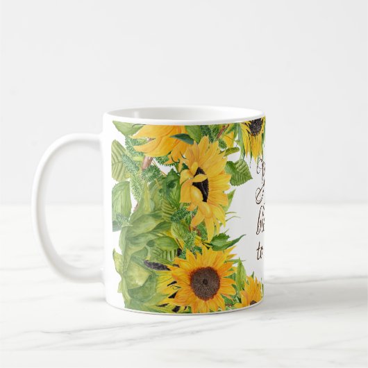Du bist ein Segen für mich Sonnenblume Kaffeetasse (Links)
