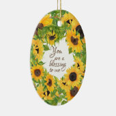 Du bist ein Segen für mich Sonnenblume Keramik Ornament (Rechts)