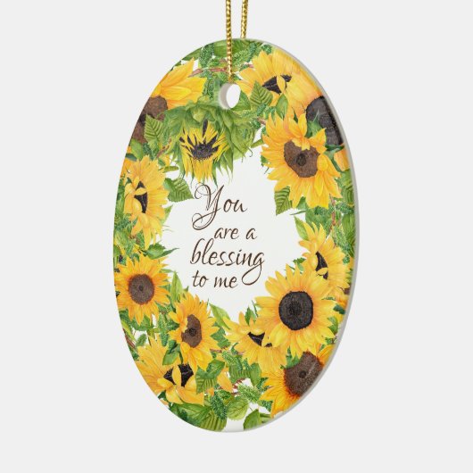Du bist ein Segen für mich Sonnenblume Keramik Ornament (Links)
