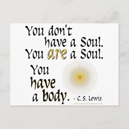 Du bist ein Soul... Postkarte (Vorderseite)