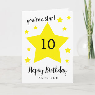 Du bist ein Star 10. Geburtstag Karte