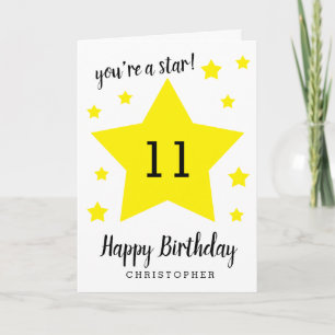Du bist ein Star 11. Geburtstag Karte