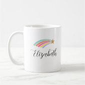 Du bist ein Star! Personalisierter Name Rainbow Kaffeetasse (Links)