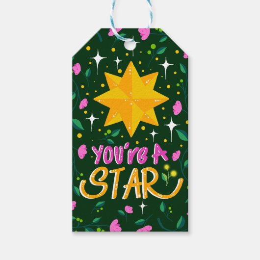 Du bist ein Star Pink Geschenkanhänger (Vorderseite)