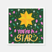 Du bist ein Star Pink Serviette (Vorderseite)