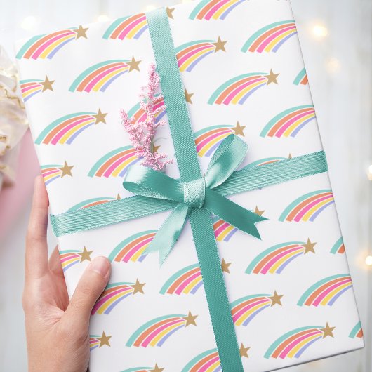 Du bist ein Star! Rainbow Shooting Star Geschenkpapier
