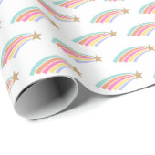 Du bist ein Star! Rainbow Shooting Star Geschenkpapier (Rolleneckpunkt)