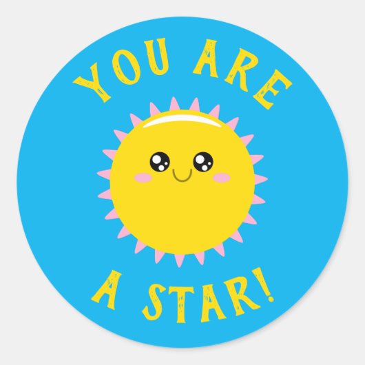 Du bist ein Star Runder Aufkleber (Vorderseite)
