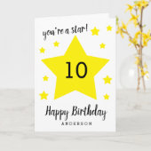 Du bist ein Stern am 10. Geburtstag Karte (Gelbe Blume)