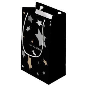 Du bist ein Stern! Elegantes modernes Schwarz Kleine Geschenktüte