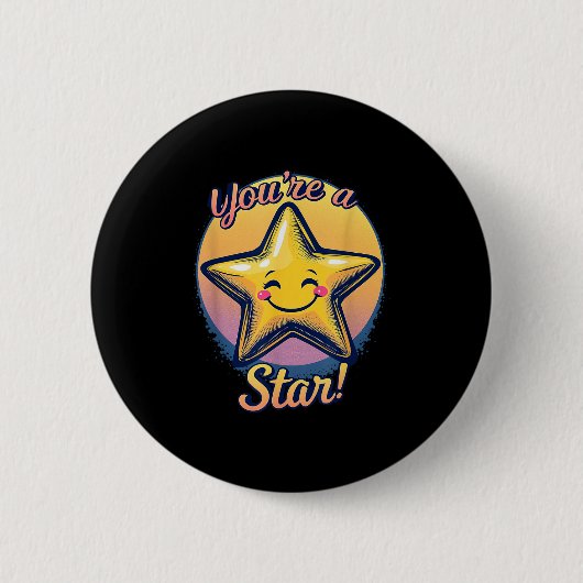 Du Bist Ein Stern Kompliment-Tages-Motivationsdesi Button (Vorderseite)